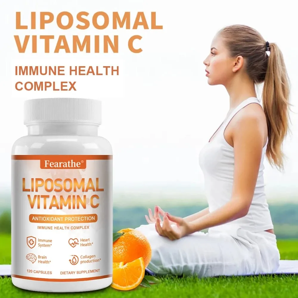 Natural Liposomal Vitamin C - Immune System & Collagen Booster High Absorption Skin Vitamins Vegeterian Vegan Non-GMO