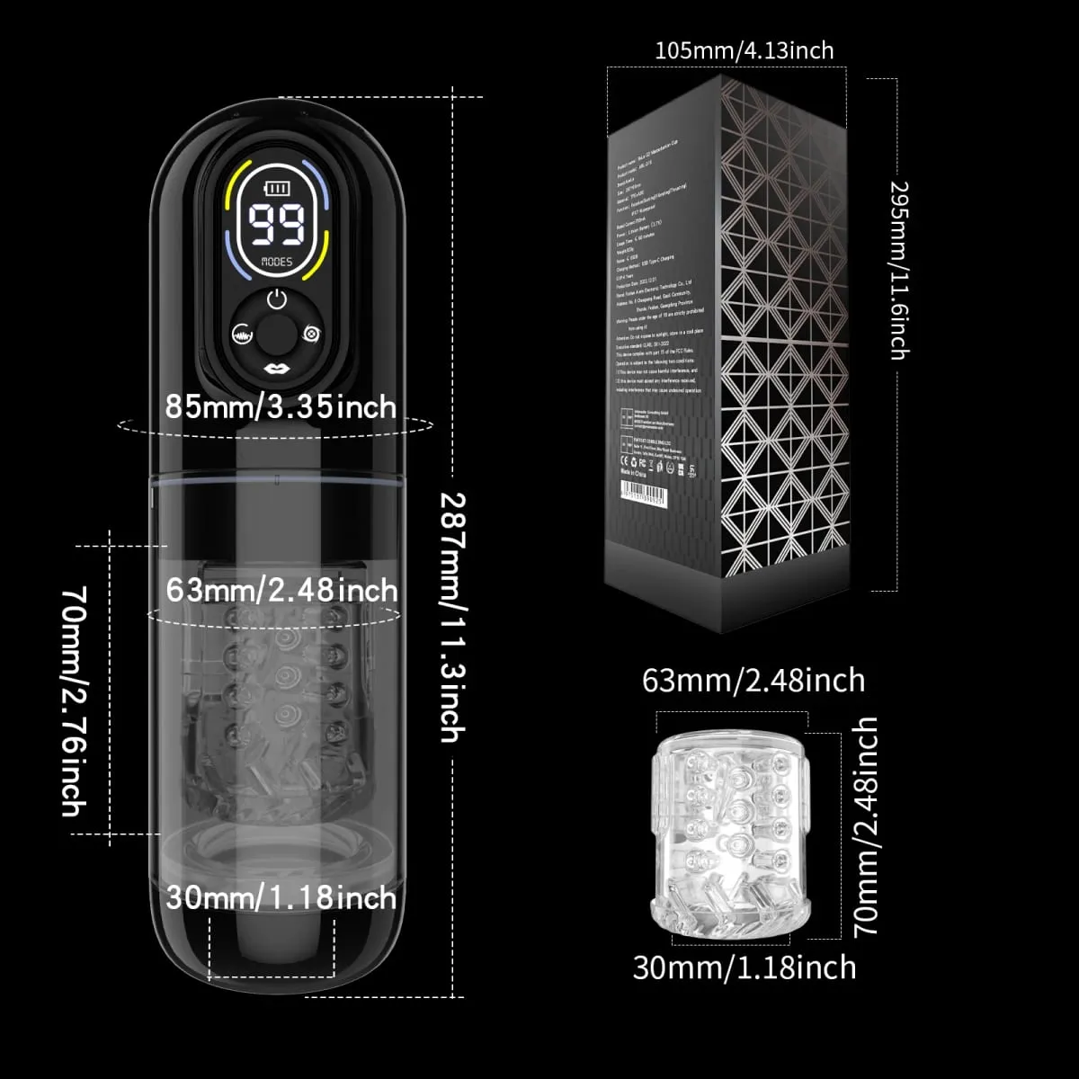 Male Masturbator Penis Pump for Men Automatic Thrusting Rotating Vibrating Sucking Licking Mode LCD Pocket Pussy Adult Sex Toys