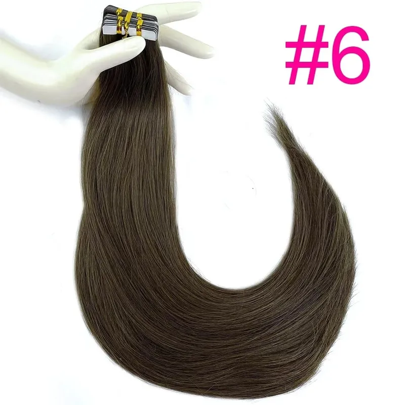 Blonde Seamless Tape in Hair Extensions Human Hair Skin Weft PU Tape on 20 PCS 18'-30' Length Easy Installation Hair Extensions