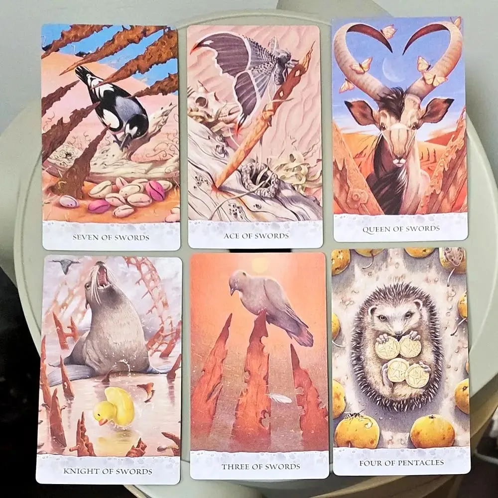 12*7cm Tarot of Tides: The Adventures of A Duck Named Bob―Unique 78-Card Tarot Deck in Rigid Box - Double-embossed Cardstock
