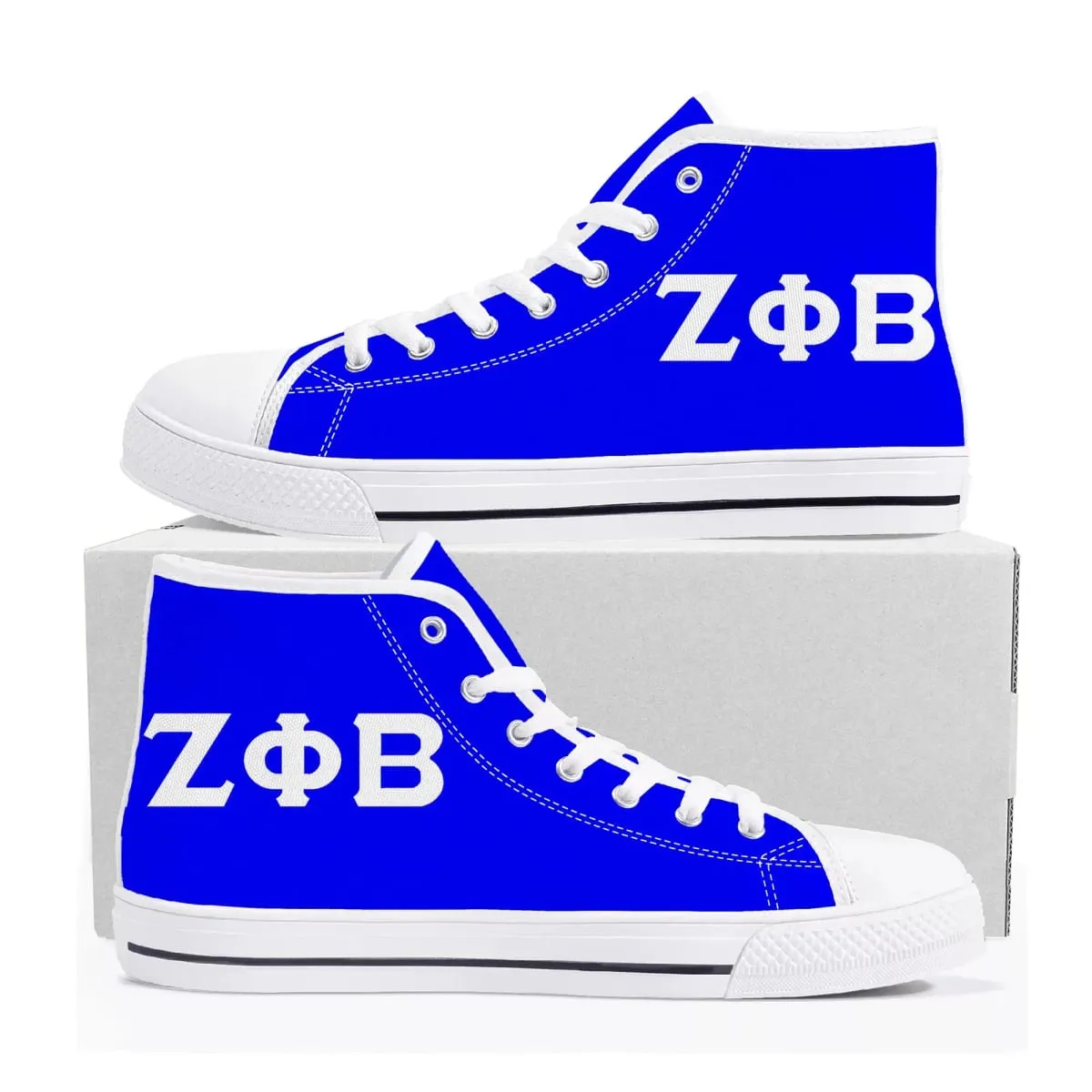 zeta Sorority ZPB 1920 High Top Sneakers phi beta Mens Womens Teenager Canvas Sneaker Casual Custom Made Shoes Customize Shoe
