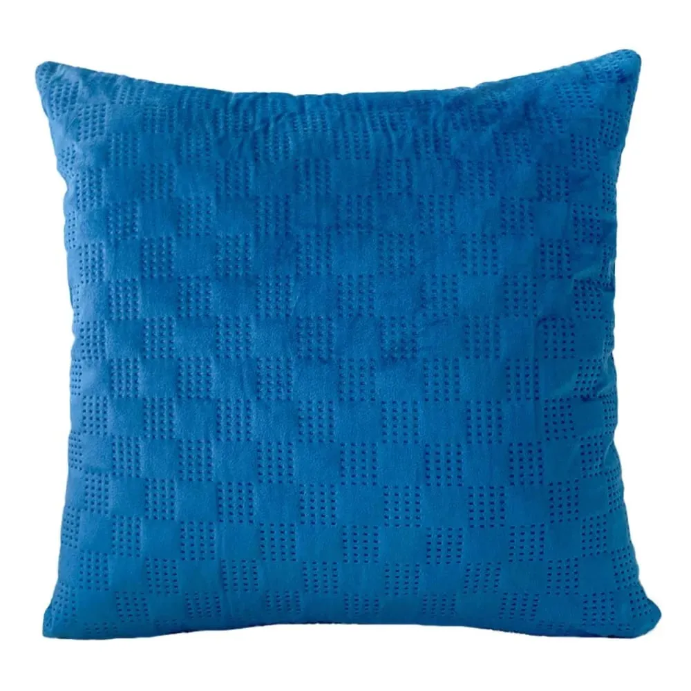 Mall Nordic Punching Process Checkered Velvet Cushion Cover 45x45cm Solid Color Decorative Throw Pillow Case for Sofa