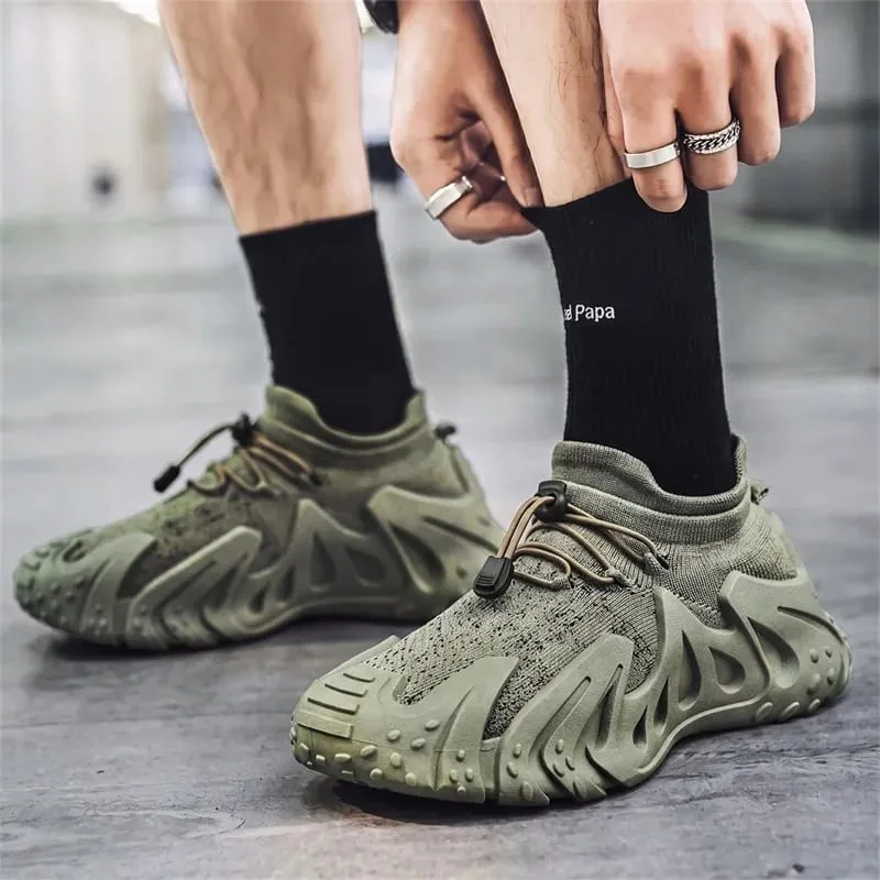 Men's mesh casual sneakers four seasons breathable light soft-sole anti-slip comfort walking shoes outdoor sports running shoes
