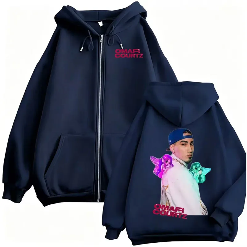 Omar Courtz Por Si Manana No Estoy Tour 2026 Zipper Hoodies Men Women Fashion Hip Hop Classic Jacket Sweatshirt Coats Streetwear