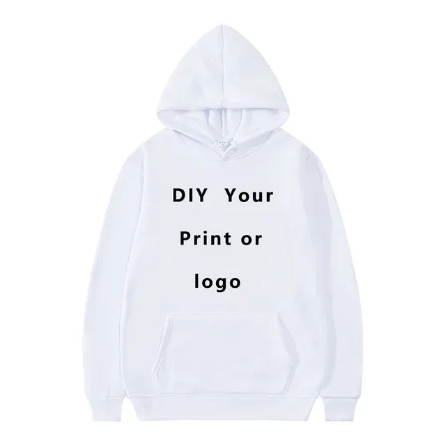 Hoodie DIY Teks Cetak Kustom Kasual Pria Wanita 2024 Logo Kustom Hoody Pribadi Hoodie Kustom Kaus Logo Teks