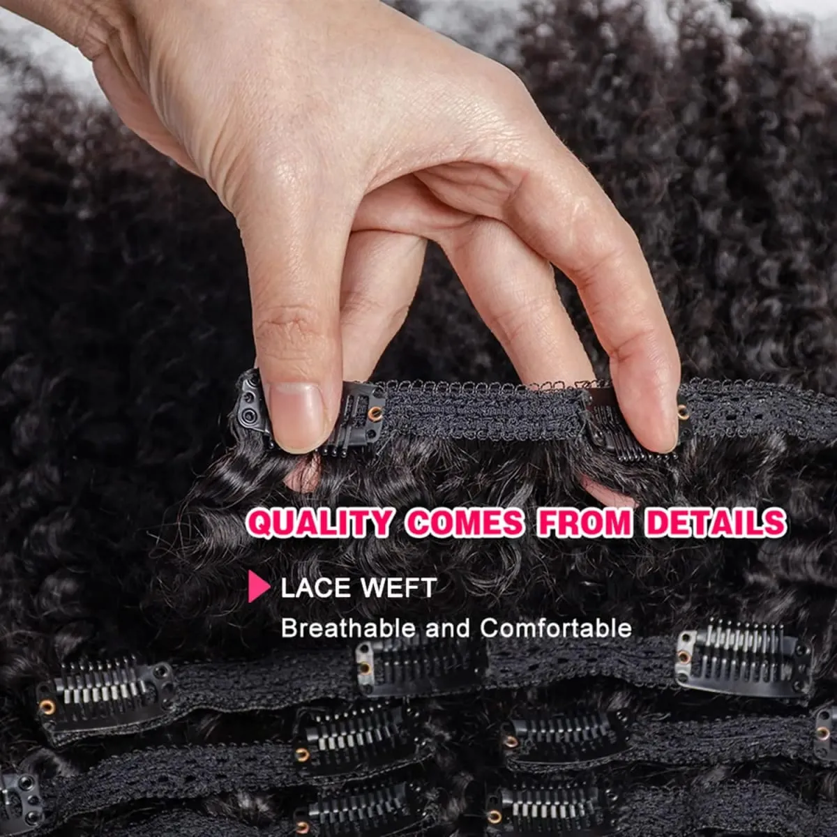 4c Kinky Curly Clip In Human Hair Extensions Full Head For Women Afro Kinky Curly Clip In Extension Virgin Curly Hair Extensions