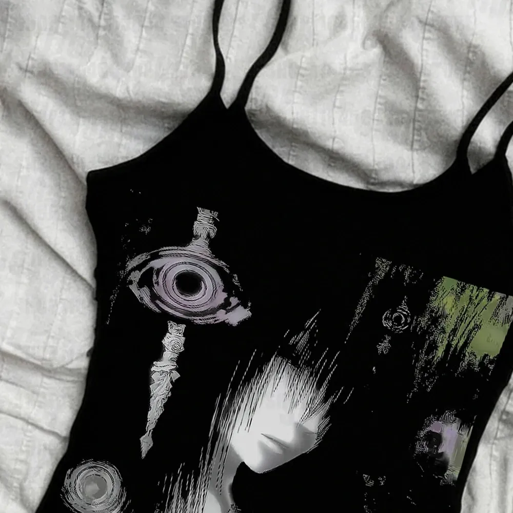 Gothic Women Tops Y2k Vintage Crop Tops Harajuku Emo 90s Gothic Clothes Vintage Woman Summer corset Shoujo Girl Style Emo