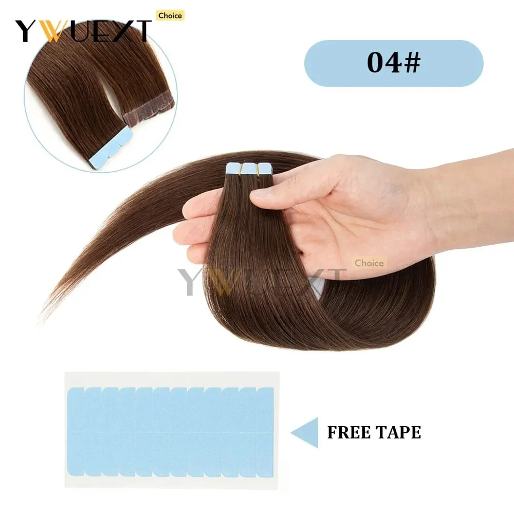 Mini Tape in Human Hair Extensions Natural Straight For Women 12inch-20inch 12.5g-20g Easy to Wear 10pcs/pack Salon Quality
