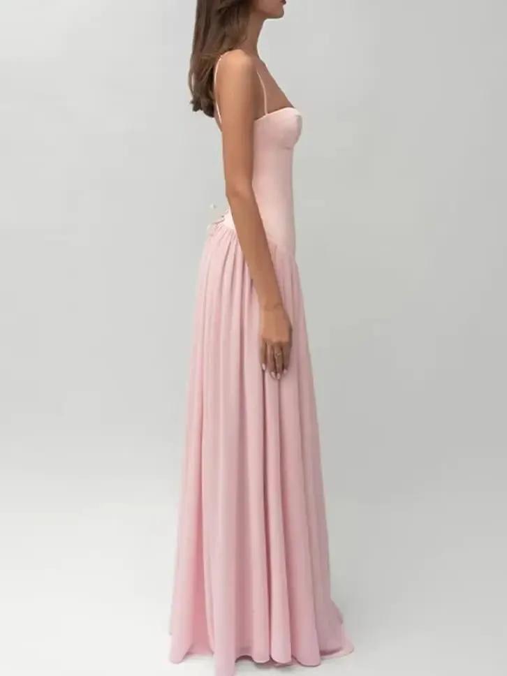 Sultry Elegant Maxi Dress Sexy Party Chiffon Slim Fit Formal Evening Gown Women Summer Date Night Trendy Streetwear