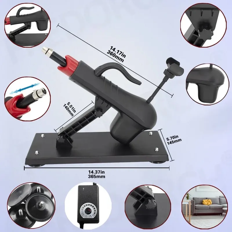 Fredorch Automatic Retractable Sex Pumping Gun Machine with Dildo For Male and Female Masturbation Sex Toy 450 Stroke per minute