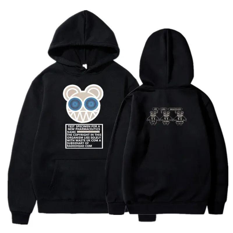Vintage Rock Grubu Radiohead Kapüşonlu Üst Hip Hop Her Şey Müzik Albümü Baskı Kazak Harajuku Sokak Boyu Kapüşonlular Gençler