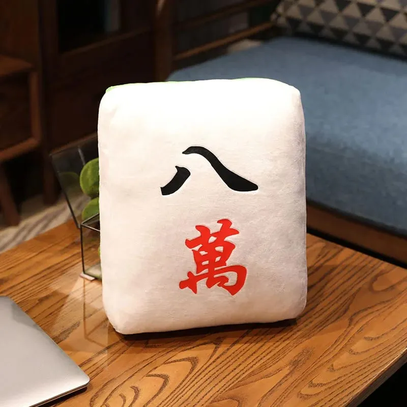 ใหม่ 1 PC Creative Mahjong หมอนจีน Plush ของเล่นรถเก้าอี้พนักพิง Mahjong ลูกเต๋าตลก Nap หมอนโซฟา Home Decor ของขวัญ