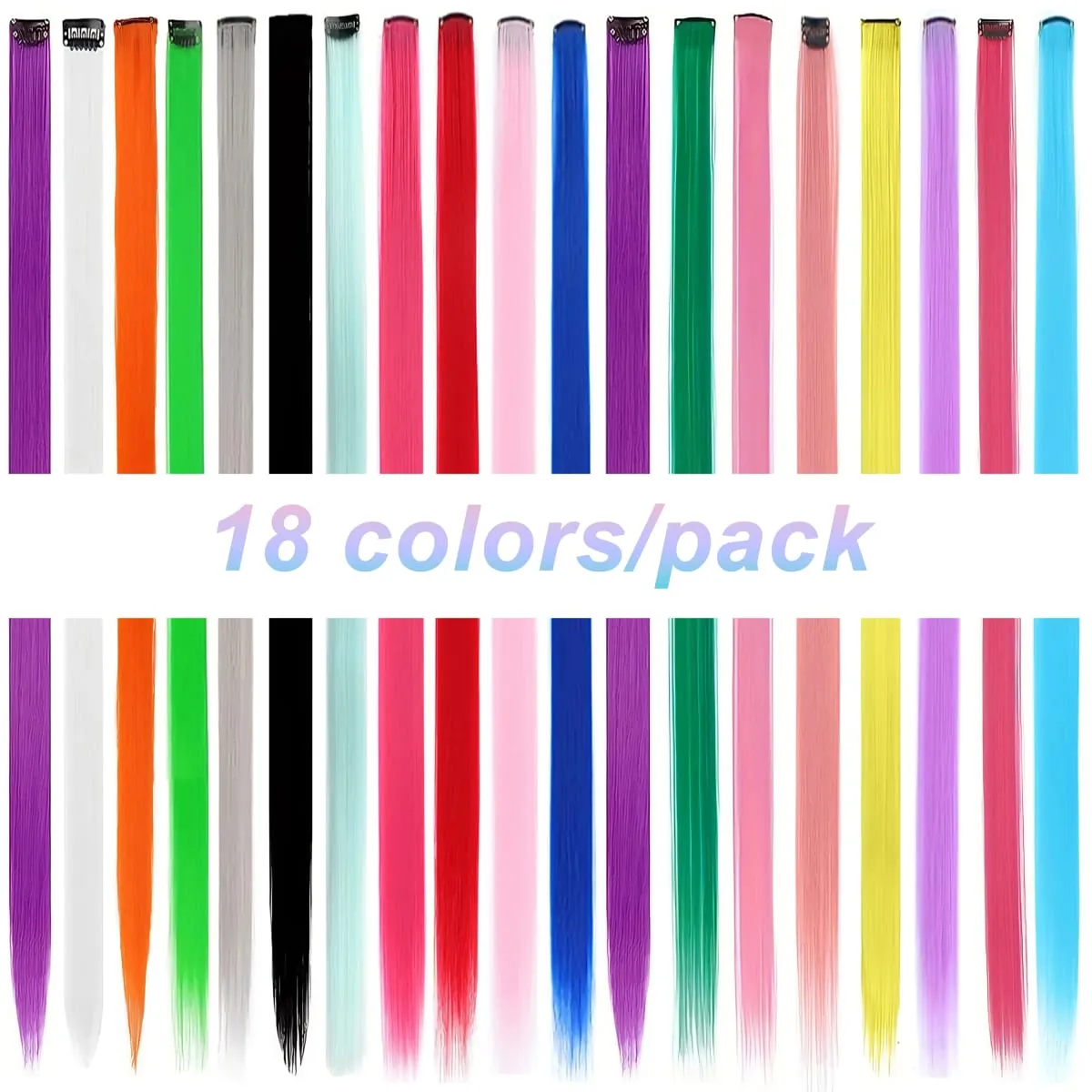 Perruques en liquidation | Perruques synthétiques à clips sans colle, 18 couleurs, économiques, pour Cosplay Lolita, usage quotidien