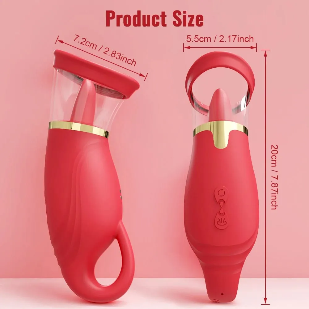 Tongue Licking Vacuum Sucking Vibrator for Women Clit Sucker Nipples Breast Massager Removable Cup Female Masturbation Sex Toy
