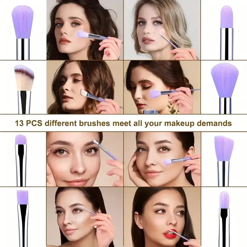 13Pcs Soft Fluffy Makeup Brushes Set for Cosmetics Foundation Blush Powder Eyeshadow Blending Blush Cosmetic Brushes — image 5