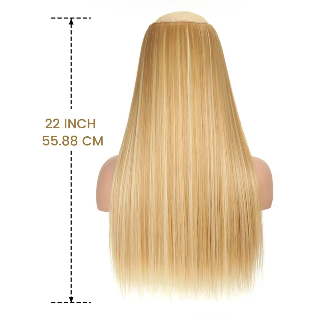 Synthetic 5 Clips in one piece hair extensions 22inch long straight clip in hair for women girls daily party holiday