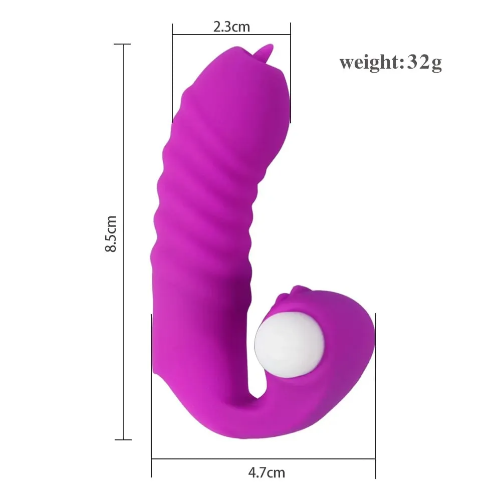 Finger Sleeve Vibrator Female Masturbator Clitoris Stimulate Tongue Licking Vagina Massager Erotic Sex Toys For Women Products