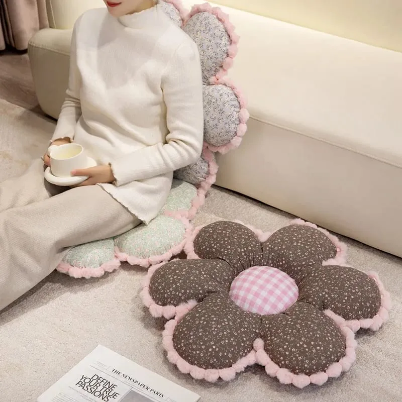 50cm Floral Cushion Girls Princess Favors Flowers Soft Stuffed Plush Chair Seat Mats Car Warm Cushion Sofa Pillow For Home Decor
