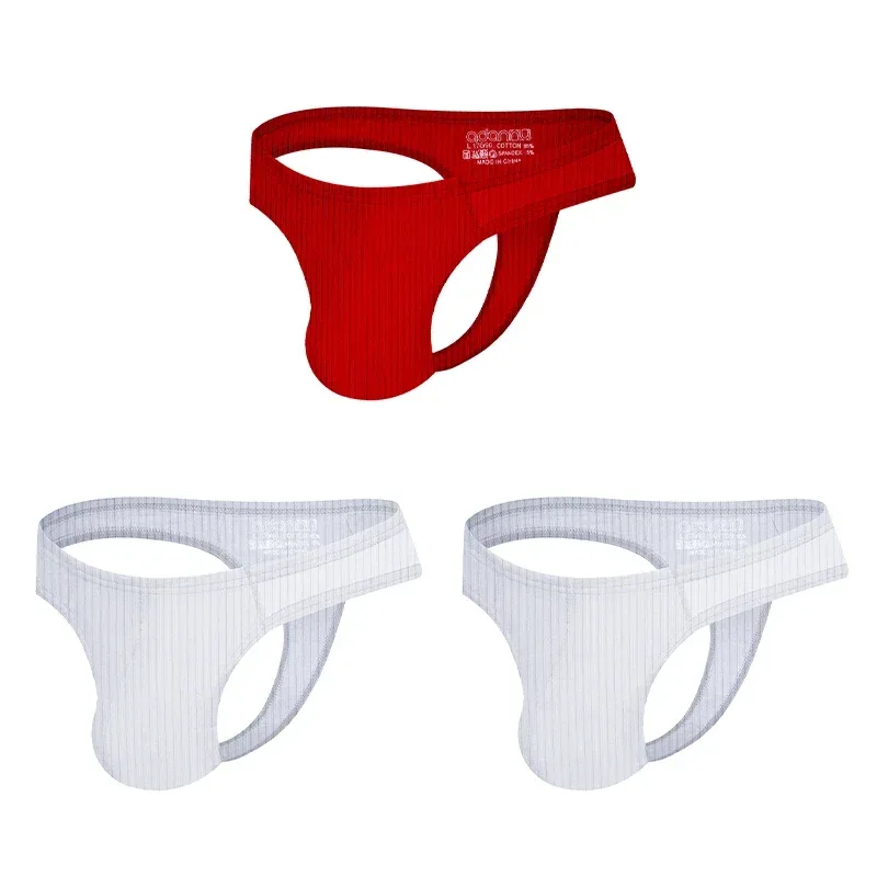 Cotton Men's Big Pouch Thong Panties Men Cotton Sports Running Underwear Comfortable Seamless Male G-string Briefs