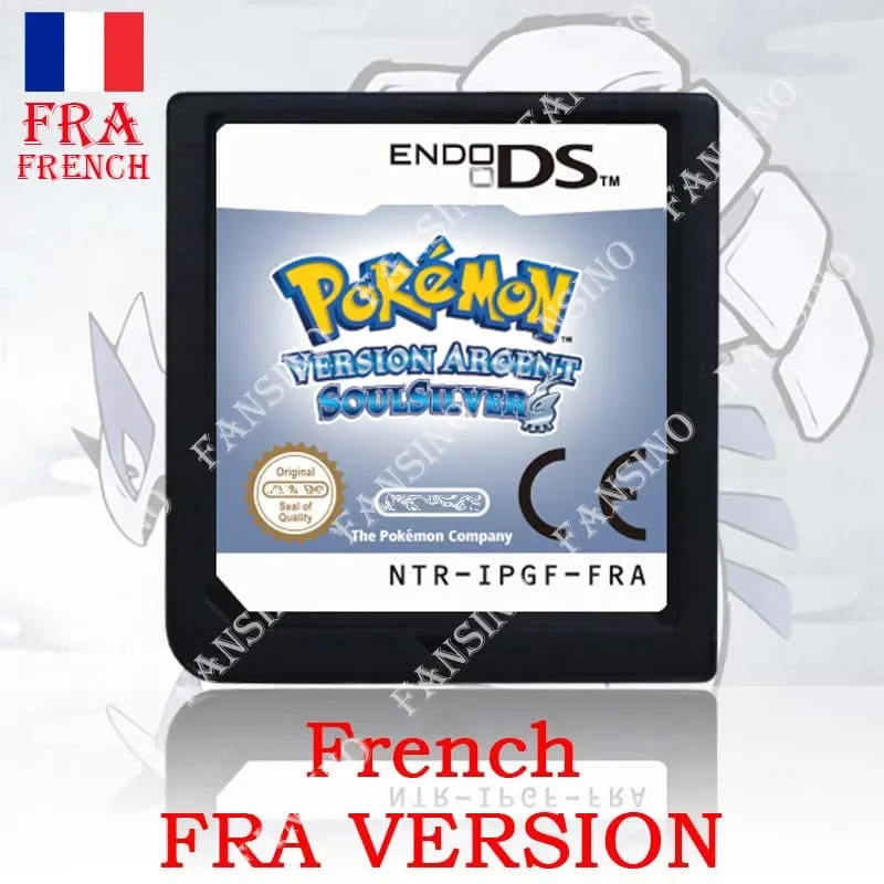 (USA EUR AUS NOE ESP FRA ITA) Pokemon HeartGold SoulSilver Version High Quality Authentic 1:1 Replica DS Video Game Cartridge