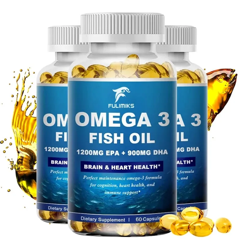 Fulimiks 야생 포획 오메가 3 피쉬 오일 – 120/60 소프트 젤 –3600mg 고 EPA 1300mg DHA 900mg 비 GMO 글루텐 프리 다이어트 보조제