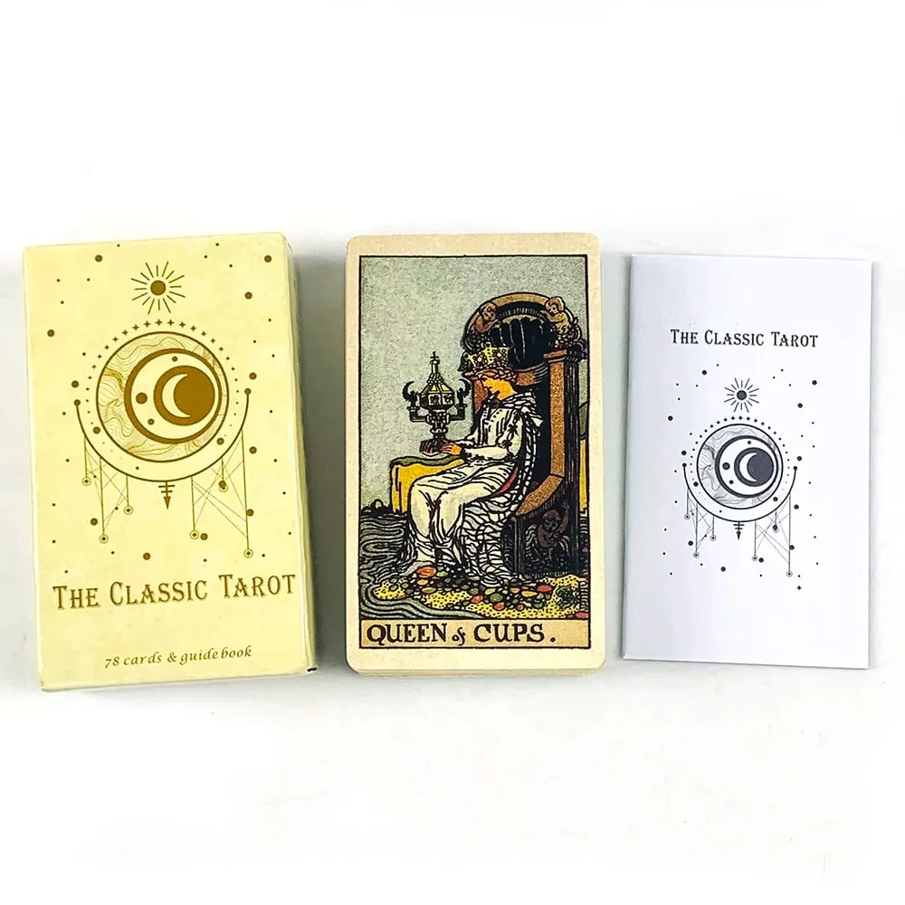 The Classic Tarot Cards 78 Cards English Version Divination Cards Game Spiritual Reading with Paper Instruction for Beginners
