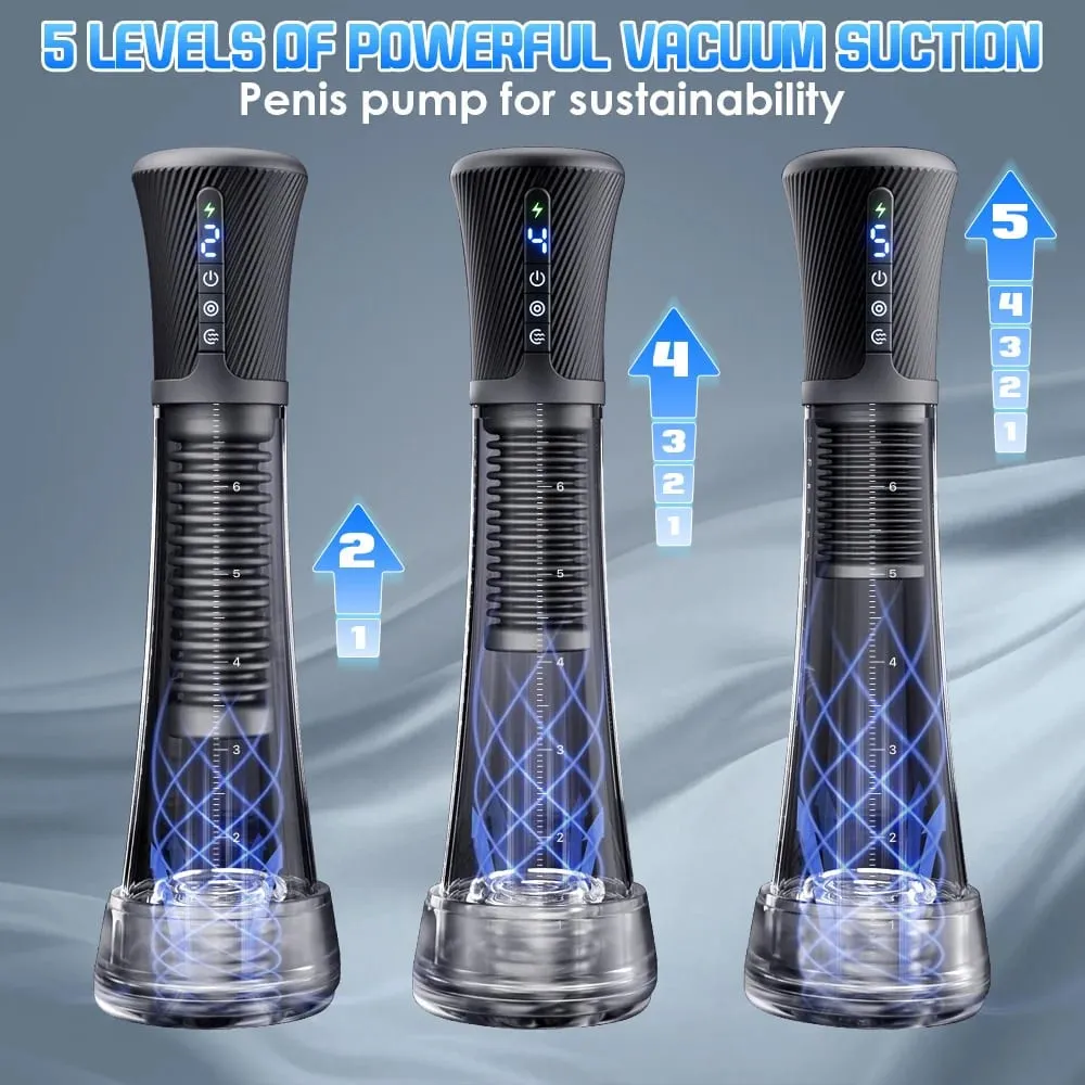 Automatic Male Masturbators Penis Pump Sex Machine Stroker Vacuum Pump Adult Sex Toys for Men 5 Suction Levels 6 Training Modes — image 3