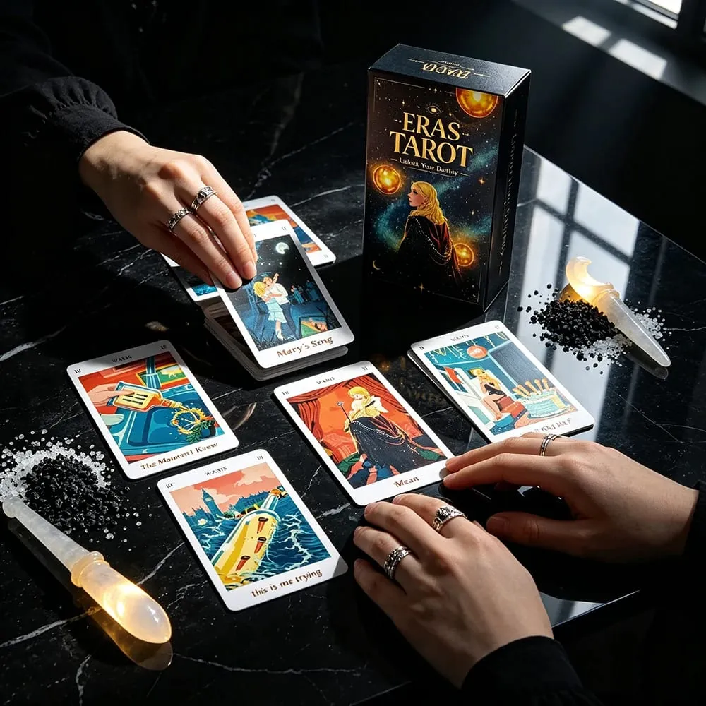 Eras Tarot Deck Starry Galaxy Cosmic Themed Tarot Cards Mystic Space Witch Divination Board Game Fate Reading Meditation Cards