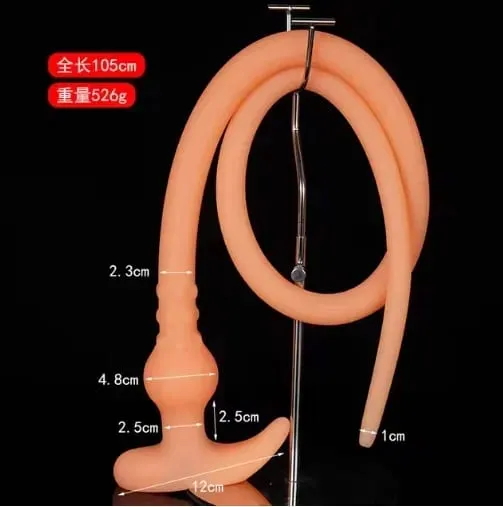 Super Long Anal Plug Whip Silicone Wearable Butt Plug Hollow Enema Vaginal Cleaning Dildos Deeper 18+ Adult Sex Toys for Couples