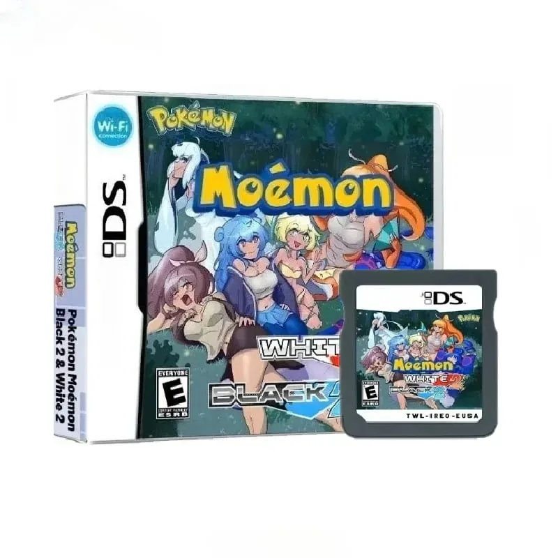 NDS Video Game Cartridge Pokémon Moemon Black 2 and White 2 US English Version
