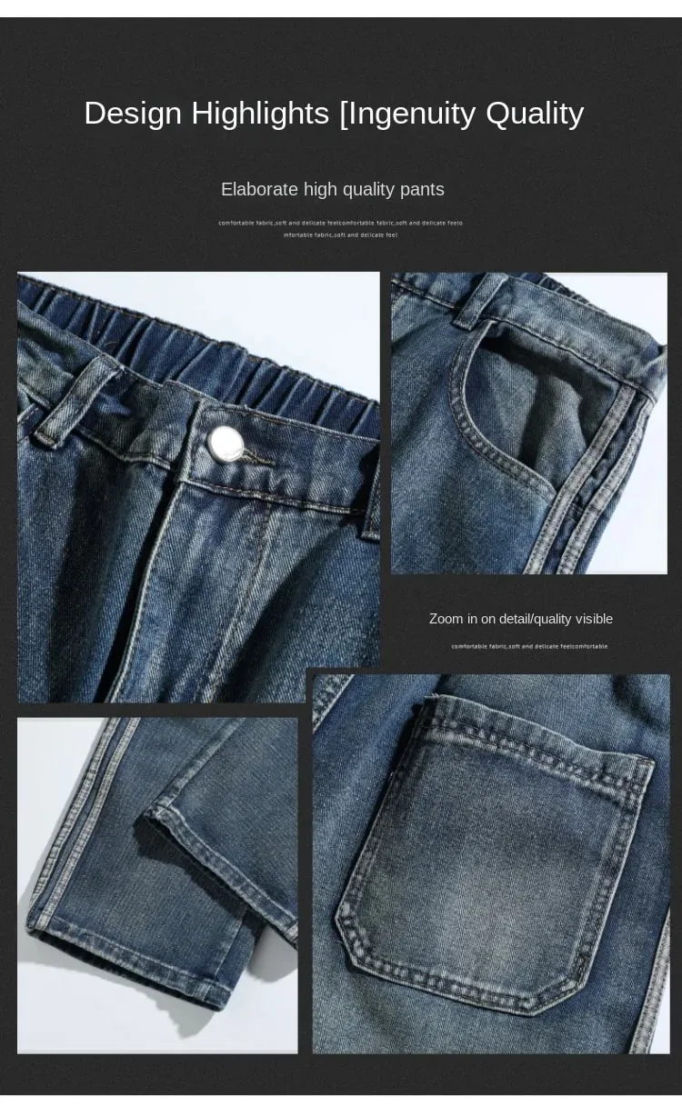 Baggy Jeans Man Pants Jeans For Men Trendy Wide Leg Loose Straight Trousers Spring And Autumn Casual High Street Fashion