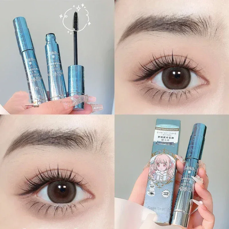 Mascara per ciglia in fibra di seta, estensione delle ciglia impermeabile a lunga durata, allungamento delle ciglia, mascara arricciante, cosmetico per il trucco delle ciglia nere