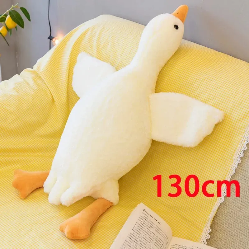 90/130/160/190cm plush baby goose stuffed animal throw pillow for large sofa for bedtime companionship plush pillow as a gift