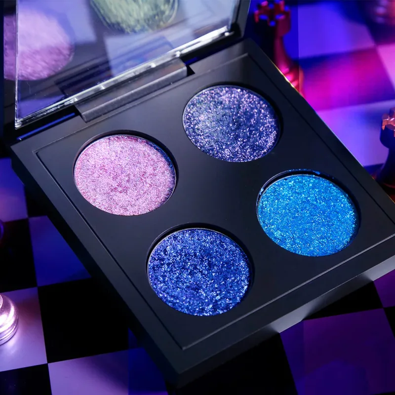 4 Colors Vegan Chameleon Eyeshadow Palette Private Label Makeup Wholesale Custom Logo Color Shift Eye Shadow