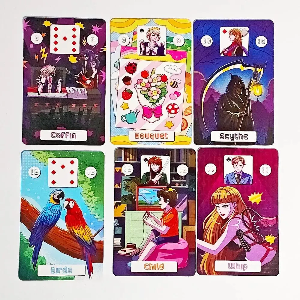 Back To The 80's Lenormand Deck 9*6cm Printed on 350GSM Double-embossed Cardstock 36 Pcs Lenormand Cards + 2 Special Cards