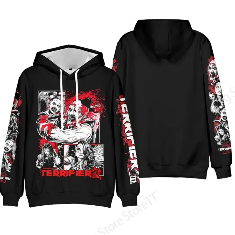 Horror Movie Terrifier Killer 3d Print Hoodie Men Women Fashion Long Sleeve Hoodies Halloween Coat Men Sweatshirt Winter Clothes — image 6