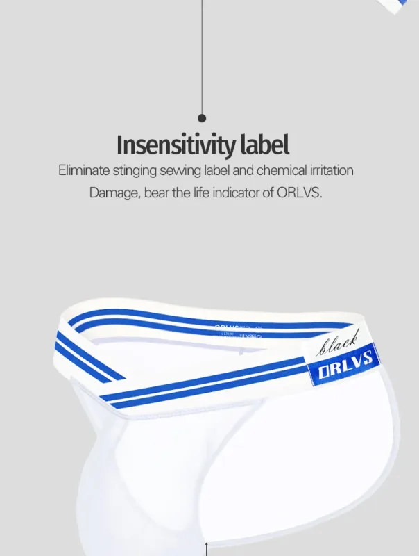 Men's Ice Silk Ultra-Thin Barely-There Mesh Sheer Briefs, Striped V-Shape Elastic Waistband Summer Daily Commute Underwear
