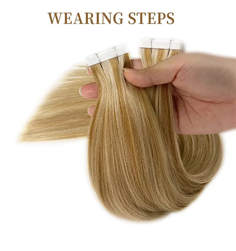22 Inch Black Tape in Hair Extensions 100human Hair Russian Virgin 100% Remy Straight Double Drawn Tape in Extensions Human Hair