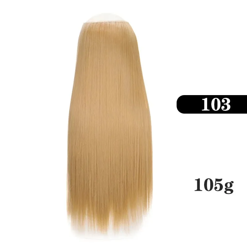 Extensions de cheveux synthétiques sans Clips faux postiche ombré blond brun noir cheveux raides naturels faux postiche pour femme