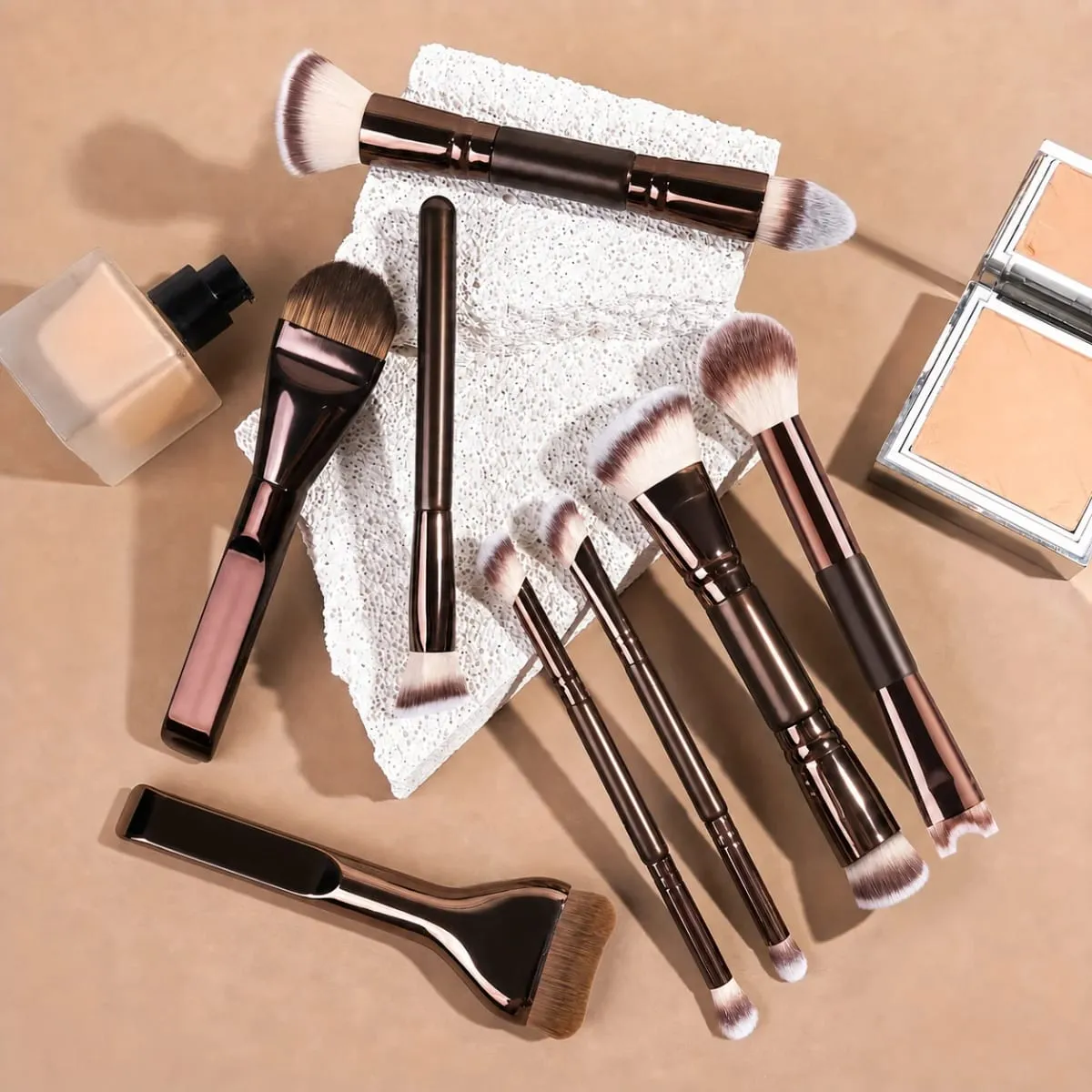 8pcs Facial Makeup Brush Set Foundation Brush Concealer Brush Contour Brush Multifunctional Makeup Brush Set Soft Bristles