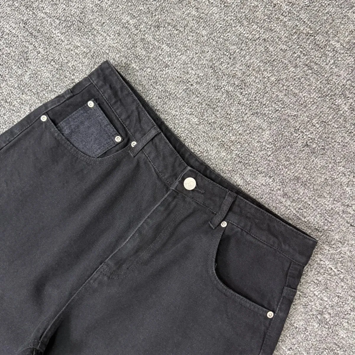 High Street Flower koi Fish Embroidery Baggy Jeans Pants for Men and Women Pantalones Hombre Straight Denim Trousers Oversized