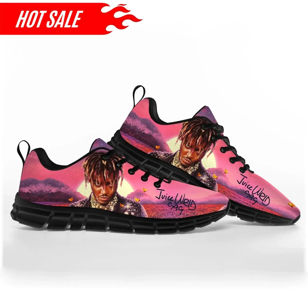 Hot Juice Wrld Hip Hop Rapper Sports Shoes Mens Women Teenager Sneakers Singer Casual Custom High Quality Couple Shoes