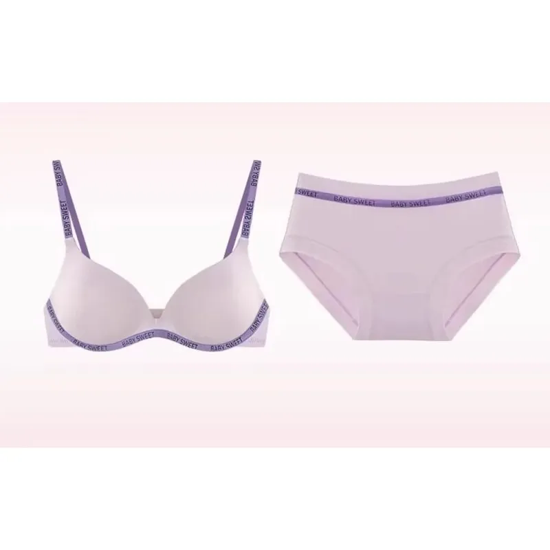 Vibrant Dopamine Color Seamless Wirefree Push Up Bra Panty Set Soft Comfy Sexy Lingerie Underwear For Women 32‑38AB