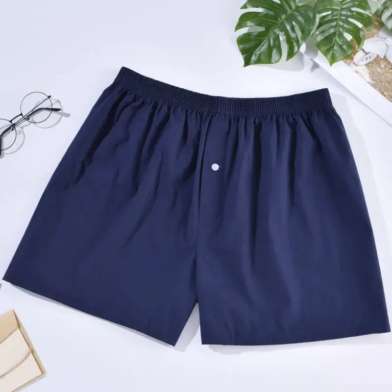 Panlalaking Boxer Shorts Kaswal na Cotton Sleep Underpants Panlalaking Kasuotang panloob Arrow Panties Striped Plaid Maluwag Kumportableng Homewear XL-4XL