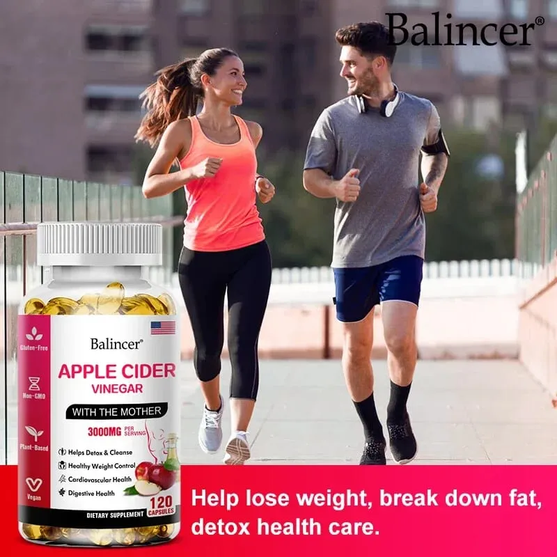 Balincer Apple Cider Vinegar Capsules 3000mg Detox & Cleanse Fat Burning Healthy Weight Management Supplement Non-GMO