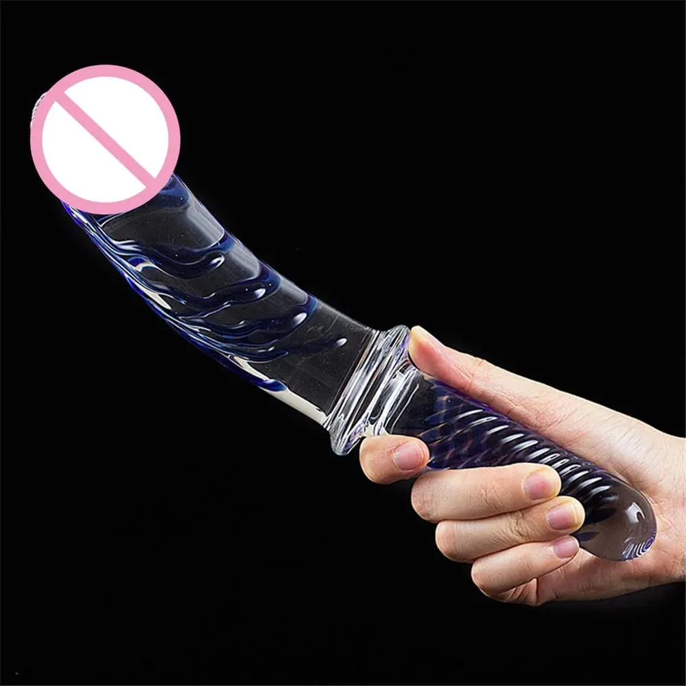 Large Crystal Glass Dildo Big Anal Plug Sex Toy For Women Vagina Massage For Famale Masturbation Penis G-spot Clitoris Men Adult
