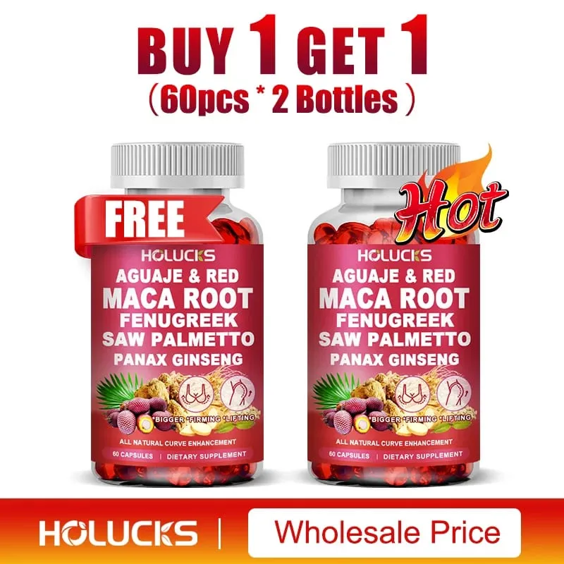 Aguaje + Fenugreek Capsules Support Bigger Butt & Breast for Firming & Lifting with Maca Saw Palmetto Panax Ginseng