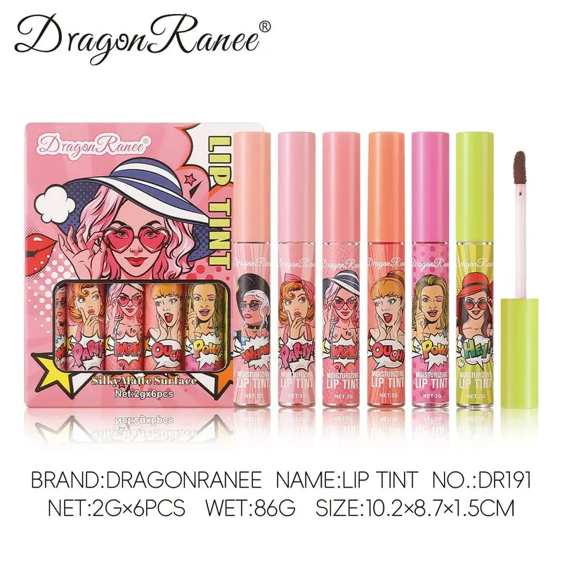 Το σετ Lip Gloss 6 συσκευασιών χρωματίζεται εύκολα και δεν ξεθωριάζει. Είναι απαραίτητο για αρχάριους με lip gloss και διακοπές