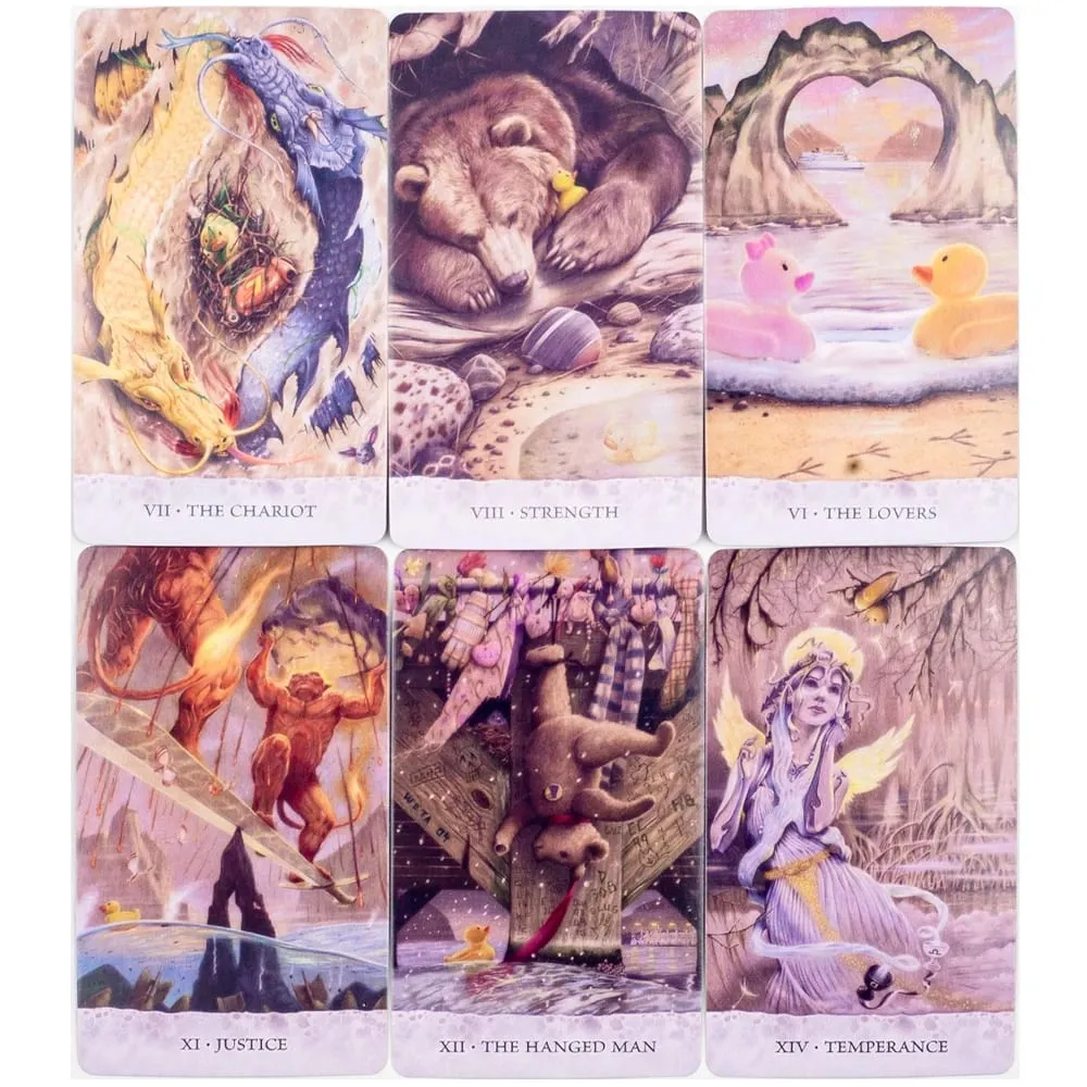 Tarot of Tides: The Adventures of A Duck Named Bob ― Double-embossed Cardstock Unique 78PCS Tarot Deck Board Game Cards