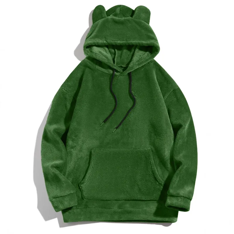 Men Autumn Winter Plus Size Hooded Coat Personality Fashion Casual Loose Daily Street Wear Male Hoodie Outerwear Tops